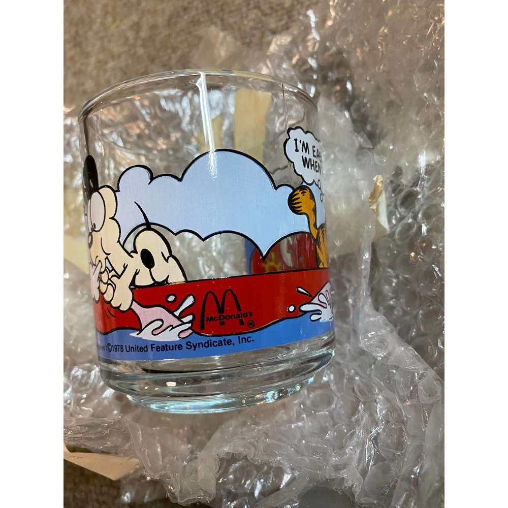 Rare VINTAGE 1978 McDonald's Garfield & Odie Collectors Glass Cup Jim Davis - Picture 3 of 4